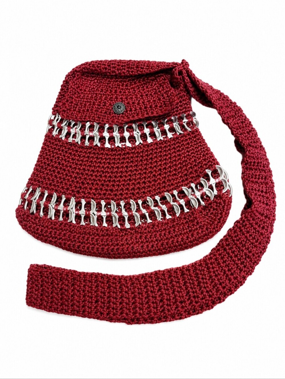 HANDMADE Crochet Recycled Can Tabs Crossbody Beach Festival Micro Bag